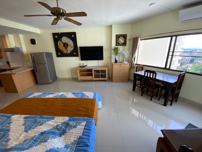 (Thai) [CR092] Studio room for rent with river and mountain views, fully furnished at Chiangmai Riverside Condo